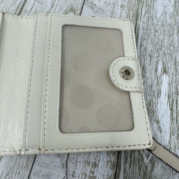 Kate Spade Ivory Black Bow Fold Up Mini Wallet Card Holder ID Case Snap Close - Picture 7 of 12